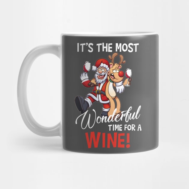 It's The Most Wonderful Time For A Wine Santa Xmas by TeeSky